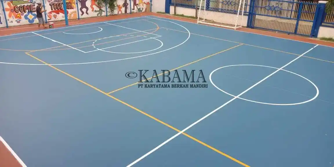 Dokumentasi proyek cat lapangan olahraga